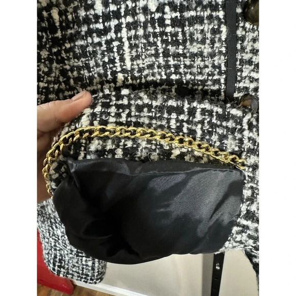 Express Black/White Wool Blend Crop Blazer Size 6 Y2K - Picture 3 of 8